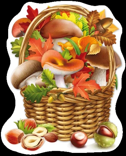 Плакат вирубний «Кошик із грибами»